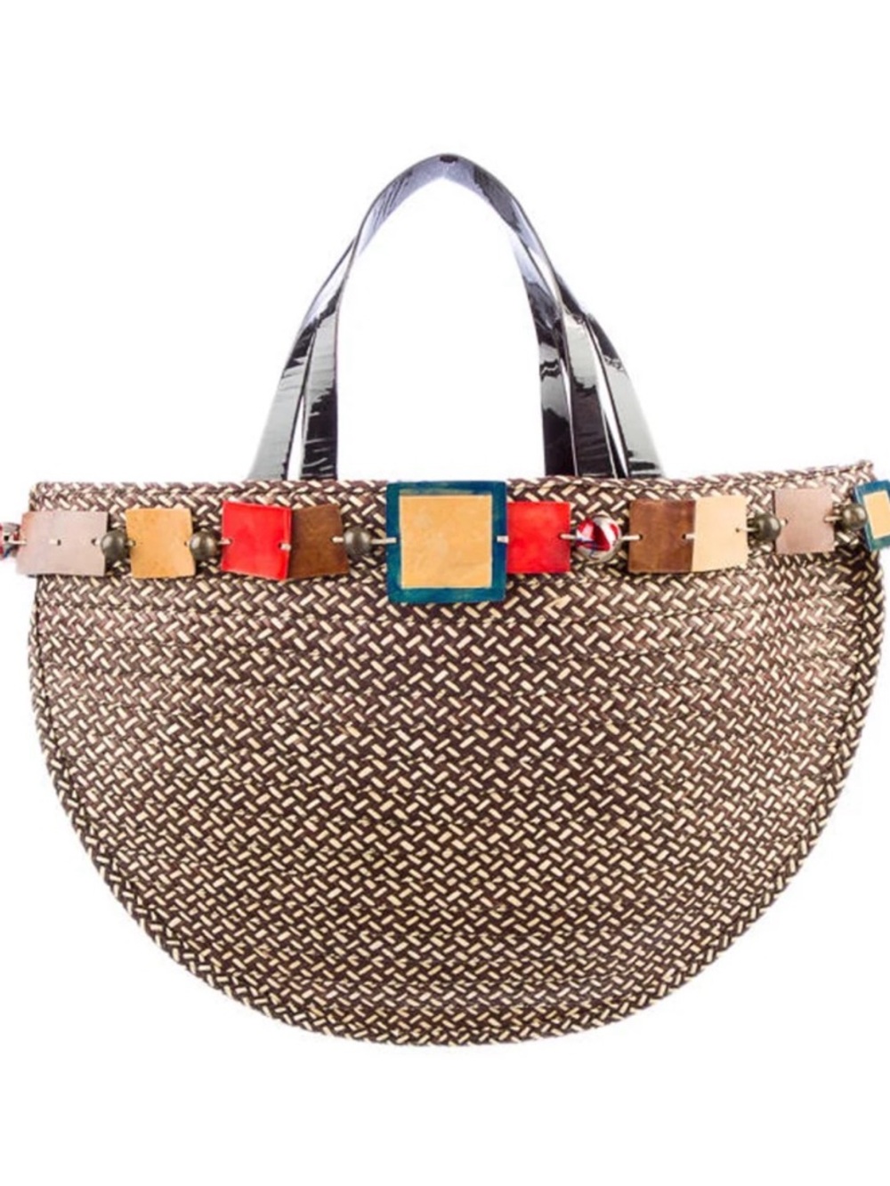 MARNI Woven Straw Handbag